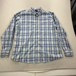 UNTUCKit Shirt Mens 3XL Tall Blue Plaid Turley WF Wrinkle Free Button Down